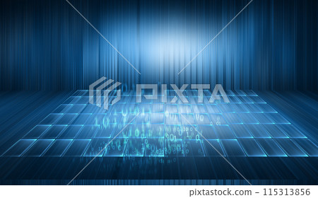 Cyberspace data room futuristic high tech enclosed studio concept series  115313856