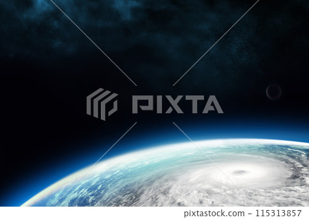 Celestial digital art, Earth planet and galaxies concept series  115313857