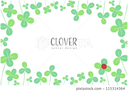 Background illustration of clover and ladybug 115314364