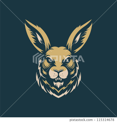 Rabbit head symbol simple minimalist design 115314678
