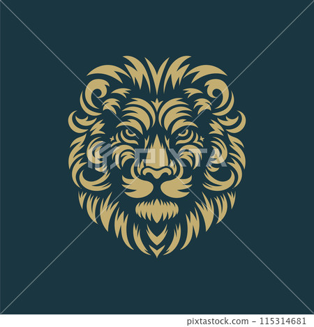 hand drawn lion head with floral and tribal vector hand drawn lion head with floral and tribal vector 115314681