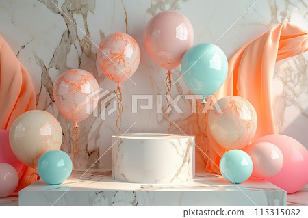 Minimal Podium state platform or Dais with pastel background 115315082