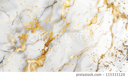 Golden marble pattern on white background 115315120