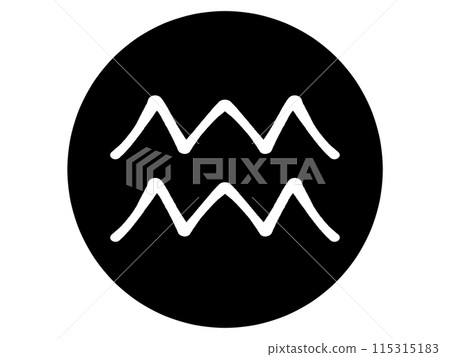Simple Aquarius constellation mark illustration material 115315183