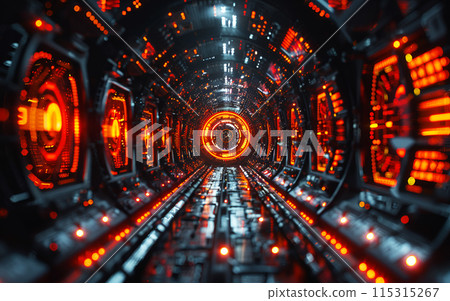 Electrical data environment electronic signage and digital circuit and processor board in futuristic technology 115315267