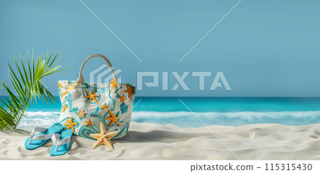 Serene Beach Day Essentials: Woven Tote and Flip Serene Beach Day Essentials: Woven Tote and Flip 115315430