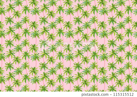 Tropical Palm Tree Pattern on a Pink Background 115315512