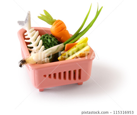 Miniature, triangular corner, household food waste image 115316953