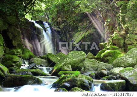 [Kumamoto Prefecture] The light beams of Meoto Falls 115317033