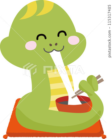 A snake happily eating ozoni and zenzai 115317485