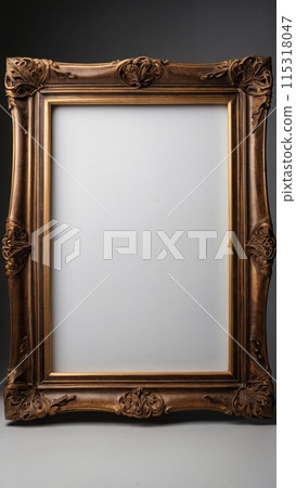 An empty picture frame hangs on the wall. Mock up. An empty picture frame hangs on the wall. Mock up. 115318047