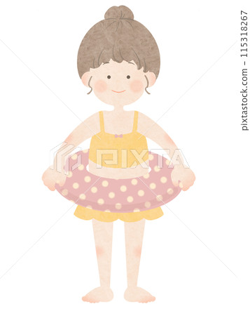 Girl with a swim ring No main lines Girl with a swim ring No main lines 115318267