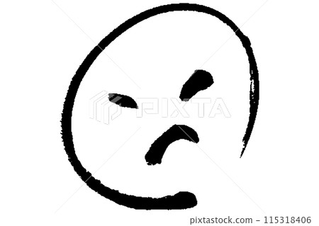 Simple brush stroke angry face icon 115318406