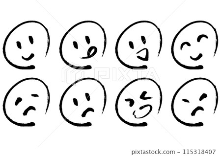 A simple brush-style emotion expression icon set 115318407