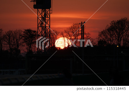 A sunset sky that is dyed red A sunset sky that is dyed red 115318445