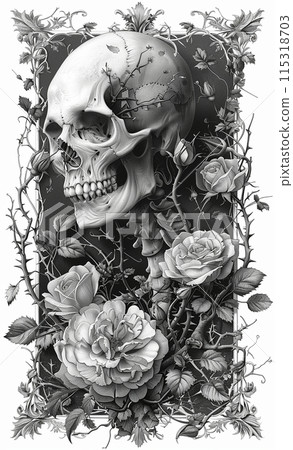 Skull Rose T-shirt Skull Rose T-shirt 115318703