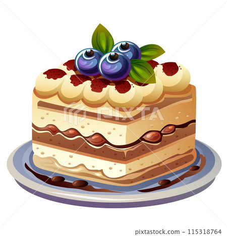 slice of tiramisu cake italian cake 115318764