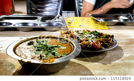 Ready to eat Indian veg lunch menu served Ready to eat Indian veg lunch menu served 115318924