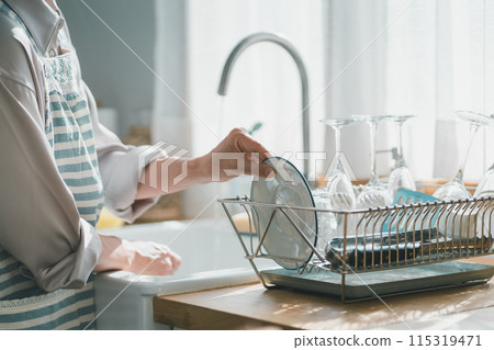 Washing Dishes, homemaker, female 115319471