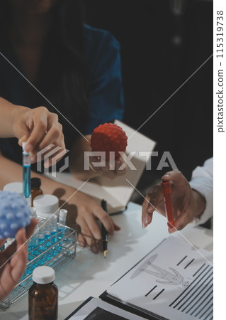 Group of professional medical doctor team meeting training medical in uniform working discussing and talk with patients record, teaching medic team, sit in hospital.health medical care concept Group of professional medical doctor team meeting training medical in uniform working discussing and talk with patients record, teaching medic team, sit in hospital.health medical care concept 115319738