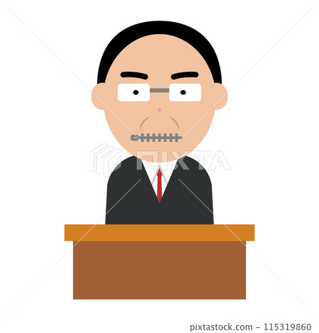 Prime Minister with his mouth zipped 115319860