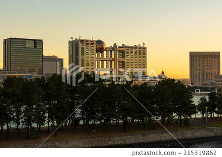 東京台場黃昏的城市景觀 115319862