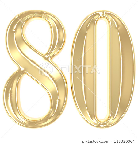 Gold Number 3D Render 115320064