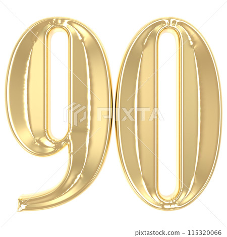 Gold Number 3D Render 115320066