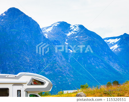 Camper car in norwegian mountains Camper car in norwegian mountains 115320551