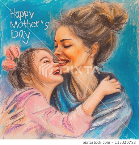 Soft Pastels Celebrate Motherhood: Happy Mother's Day Art Soft Pastels Celebrate Motherhood: Happy Mother's Day Art 115320758