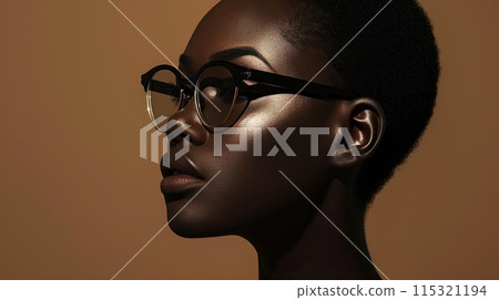 Chic Style Showcase: African American Model in Fashion Eyewear Chic Style Showcase: African American Model in Fashion Eyewear 115321194