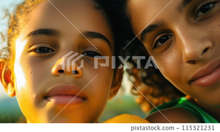 Talented Brazilian Footballer with Proud Mother Talented Brazilian Footballer with Proud Mother 115321231
