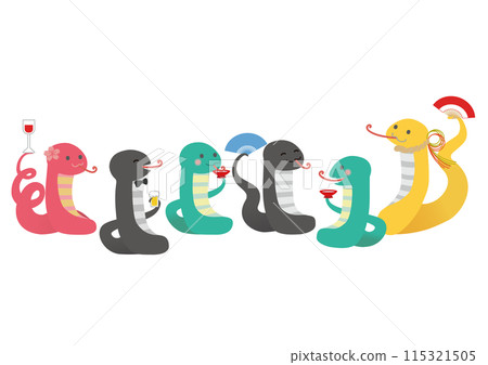 2025 Year of the Snake Banquet Illustration for New Year's Cards 115321505