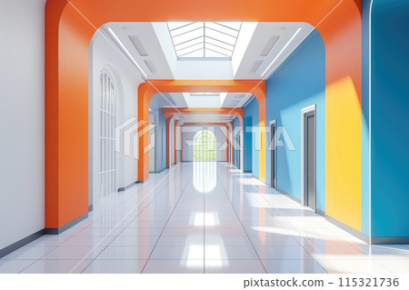 Minimalist School Aisle: Fusion of Science and Design 115321736