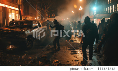 Pandemonium Strikes: Citizens Transformed in Zombie Havoc 115321848