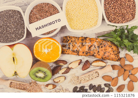 Products and ingredients as source vitamins for healthy thyroid Products and ingredients as source vitamins for healthy thyroid 115321876