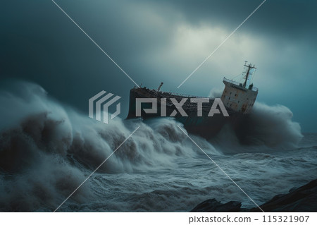 Maritime Disaster: Shipwrecked on Rocky Shores Maritime Disaster: Shipwrecked on Rocky Shores 115321907