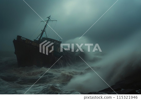 Ship in Peril: Coastal Storm Threatens Cargo Ship in Peril: Coastal Storm Threatens Cargo 115321946