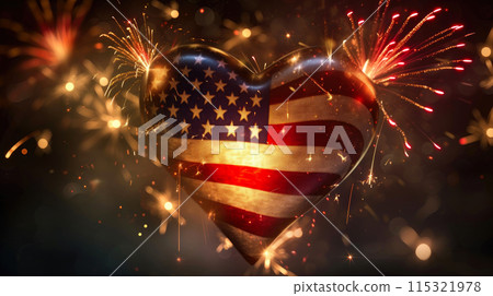 Firework Framed USA Love: Heart of Liberty Firework Framed USA Love: Heart of Liberty 115321978