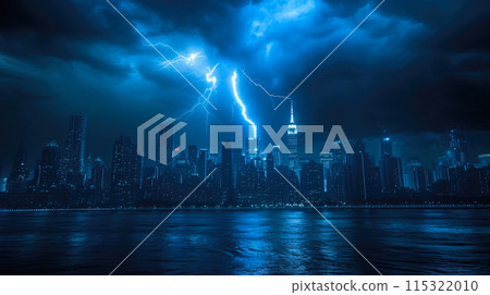 Powerful Thunderstorm Strikes Urban Landscape 115322010