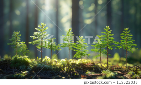 Emerging Evergreens in Spring Glow 115322033