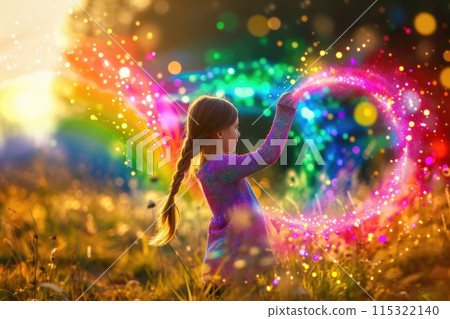 Girl with Rainbow Halo: Endless Possibilities Girl with Rainbow Halo: Endless Possibilities 115322140
