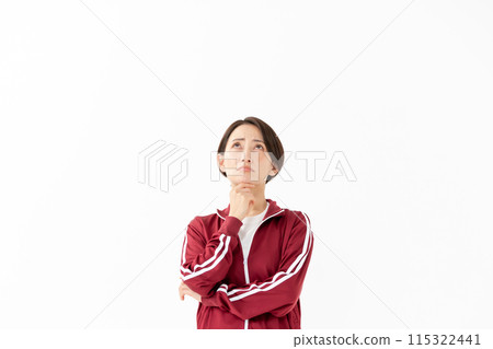 穿著球衣的女人擔心 115322441