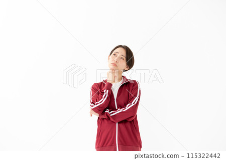 穿著球衣的女人擔心 115322442