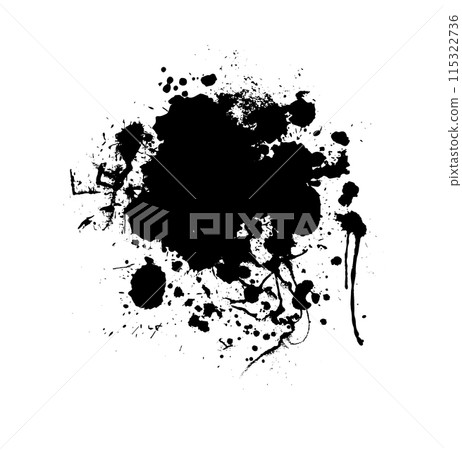 Abstract black blot object. hand drawing. Not AI. Vector illustration 115322736