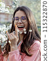 naturally cute smiling girl portrait 115322870
