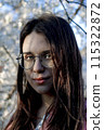 cute girl in glasses portrait 115322872