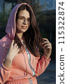 susnet portrait of a sweet girl 115322874