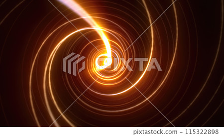 Abstract bright glowing yellow gold background tunnel with flying lines of energy particles and light rays Abstract bright glowing yellow gold background tunnel with flying lines of energy particles and light rays 115322898