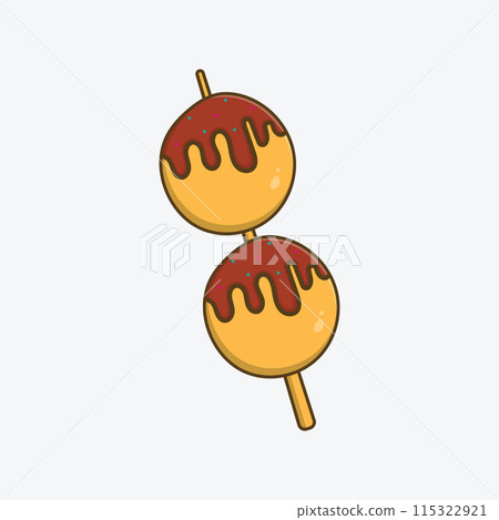 Takoyaki Logo Flat Design Vector Illustration 115322921